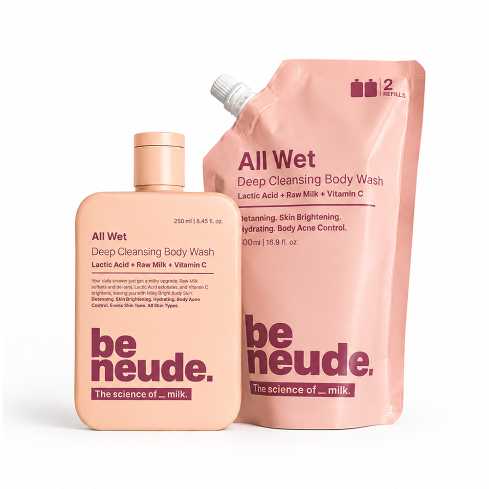 All Wet Daily Body Wash for Deep Cleansing & Detanning | Milk, Lactic Acid, Vitamin C