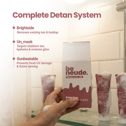 DeTan & Brightening Trial Kit : DeTan Face Wash, DeTan & Glow Mask, In-Vivo Tested SPF50+