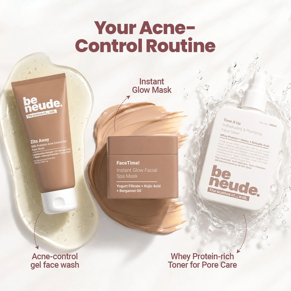 Zits Away Acne Control Gel Face Wash with 2% Salicylic Acid, Neem & Benzoyl Peroxide