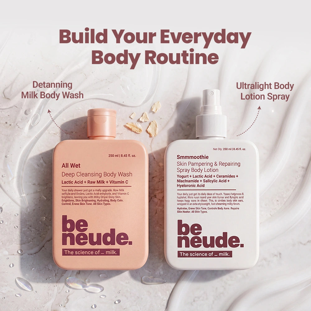 All Wet Daily Body Wash for Deep Cleansing & Detanning | Milk, Lactic Acid, Vitamin C