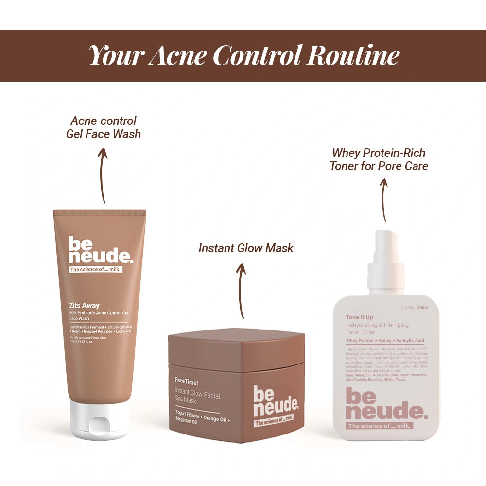 Zits Away Acne Control Gel Face Wash with 2% Salicylic Acid, Neem & Benzoyl Peroxide