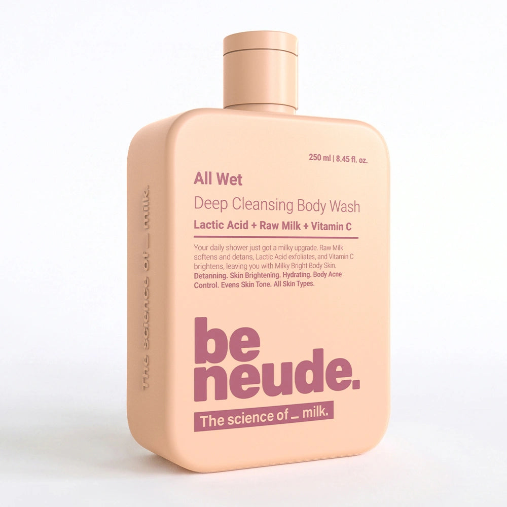 All Wet Daily Body Wash for Deep Cleansing & Detanning | Milk, Lactic Acid, Vitamin C