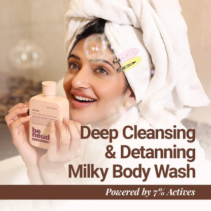 All Wet Daily Body Wash for Deep Cleansing & Detanning | Milk, Lactic Acid, Vitamin C