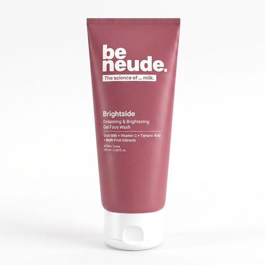 Brightside - Skin Brightening and Detanning Gel Face Wash with Goat Milk, Vitamin C & Tartaric Acid
