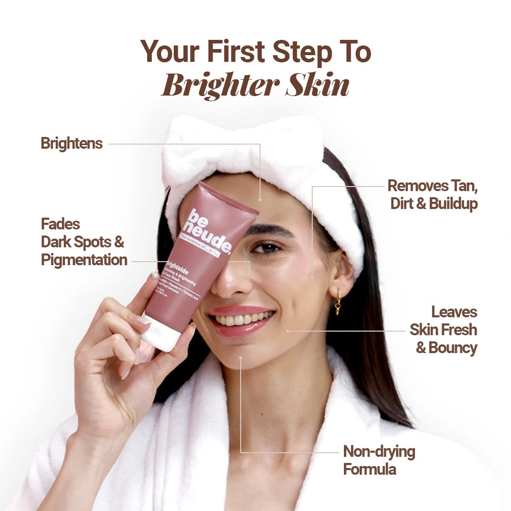 Brightside - Skin Brightening and Detanning Gel Face Wash with Goat Milk, Vitamin C & Tartaric Acid