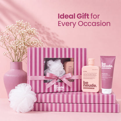 Cleanse & Shower Gift Set: DeTan Body Wash, Brightening Face Wash, Luxury Loofah