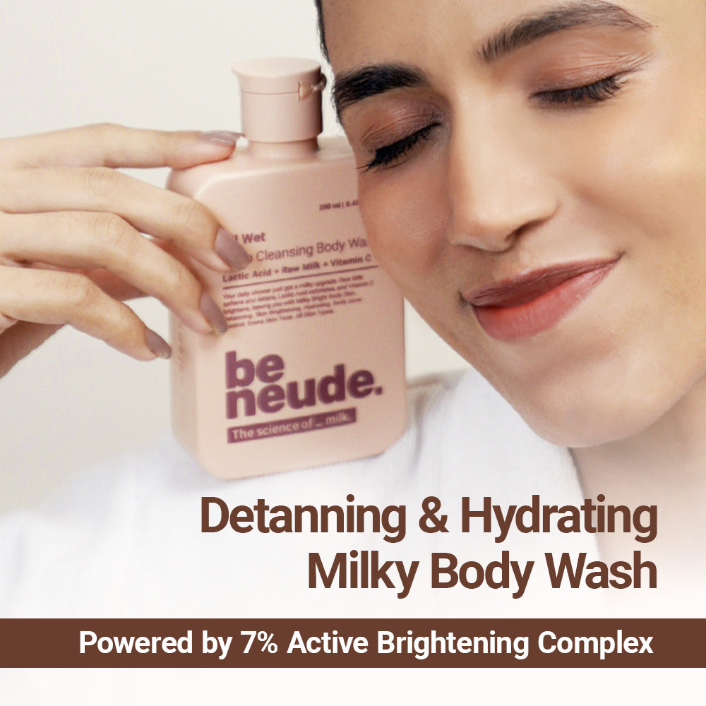 All Wet Daily Body Wash for Deep Cleansing & Detanning | Milk, Lactic Acid, Vitamin C