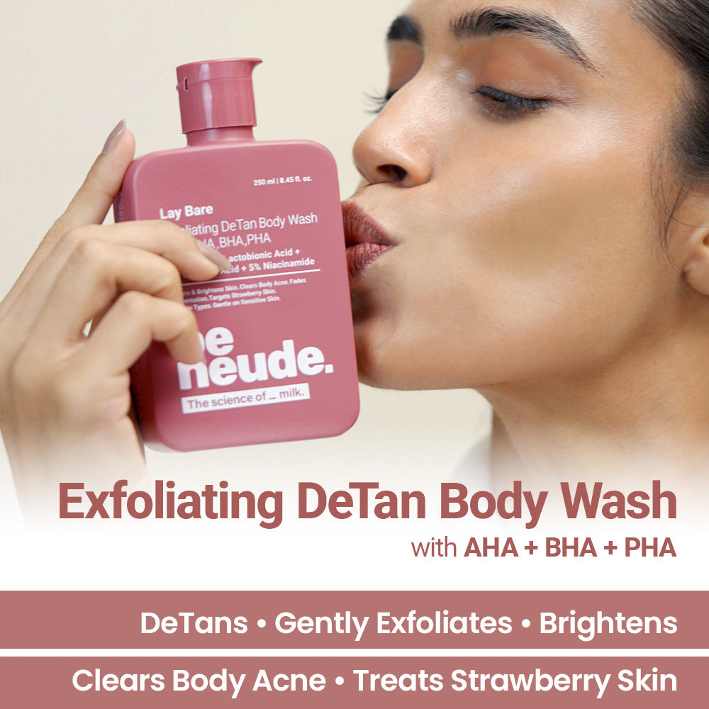 Lay Bare Exfoliating Milk DeTan Body Wash with AHA, BHA & PHA