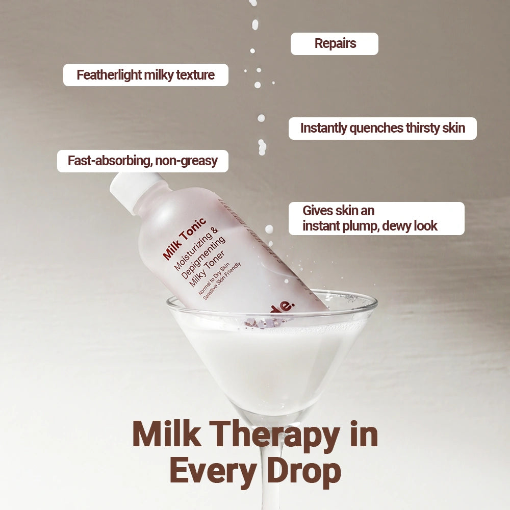 Milk Tonic: Depigmenting & Hydrating Milky Toner with 10% Actives, Camel Milk, Ceramides, Snail Mucin