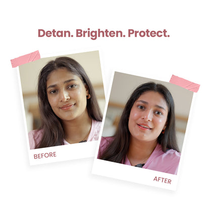 DeTan & Brightening Trial Kit : DeTan Face Wash, DeTan & Glow Mask, In-Vivo Tested SPF50+
